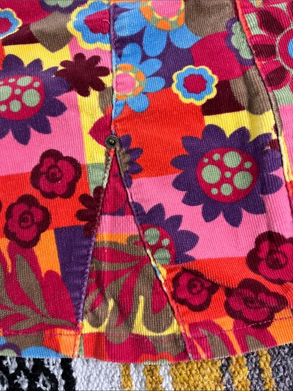 The Children's Place Multicolor Floral Corduroy Patchwork Skirt